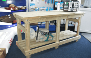 solid wooden work benches for industrial stores