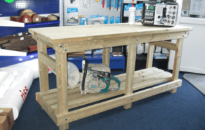 solid wooden workbenches for industrial stores